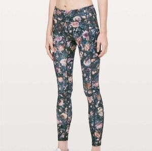 Lululemon Speed Up Tight in Frosted Rose Multi icy floral print like new euc